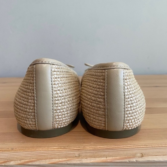 Talbots The Olympia Woven Raffia Bow Ballet Flats 8 - Picture 4 of 9